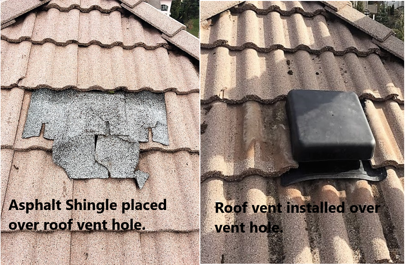Installed roof vent
