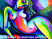 Female Nude in Purple painting original fine art nudes abstract
