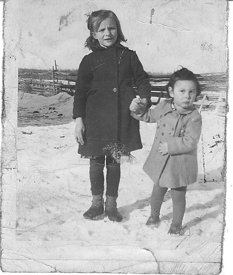 These two appear to be sisters out for a walk on a sunny spring day. Anyone recognize who they are?
2017.42.01 / Lizotte, Ramsey & Maria
-Edit-
This is Gladys Sanderson and Marie Lafleur