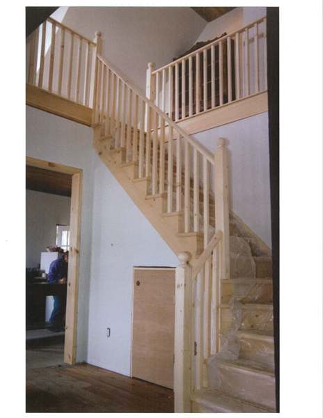 Winder pine stair