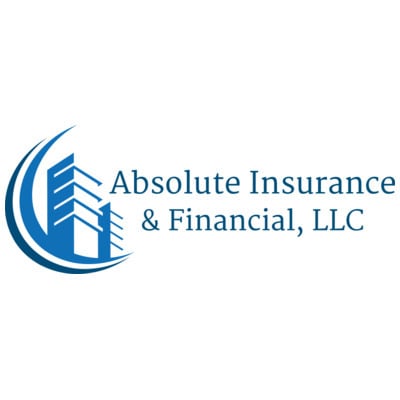 Logo of Absolute Insurance & Financial, LLC featuring stylized blue buildings and text.