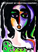 Fauve Woman in Green Dress painting Picasso inspired by artist Martina Shapiro