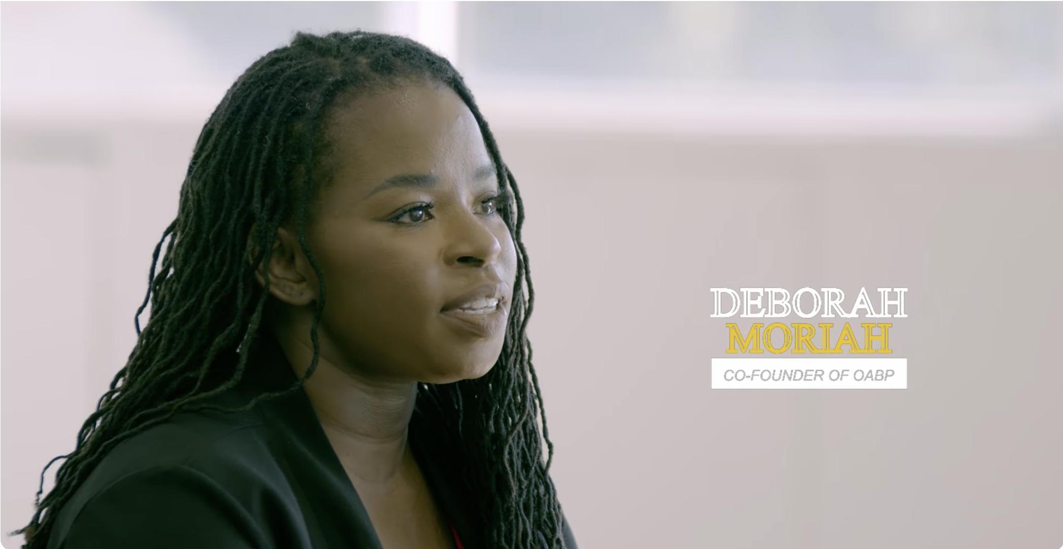 Still of Deborah Moriah's interview from Judged Before the Judge.