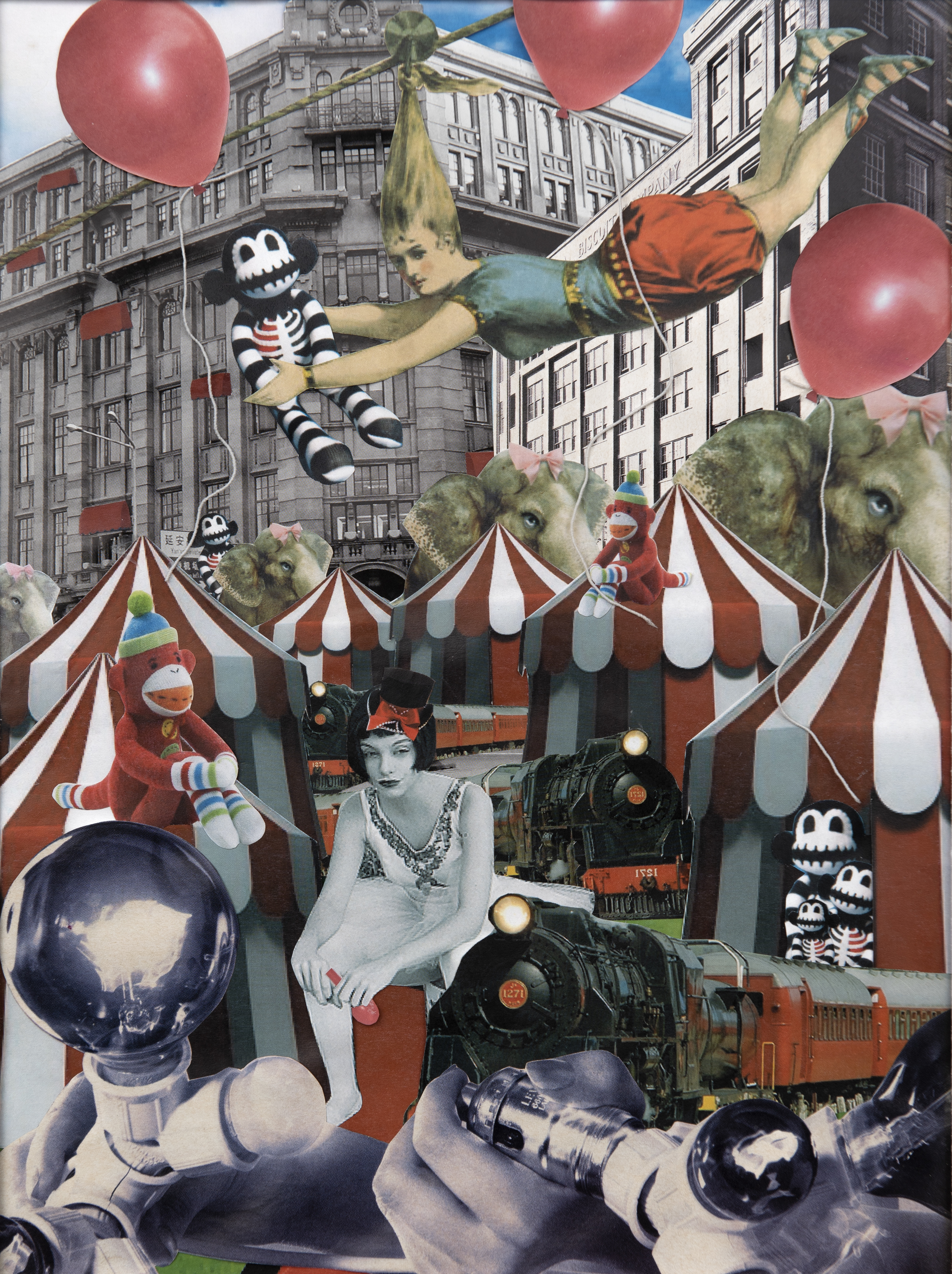 Palmer Memorial Walkway (between Ross and the Caso Station) (Free standing)
Artist: Sherri Howard, Railway City Malaise, 2015, mixed media on paper
ST. THOMAS-ELGIN PUBLIC ART CENTRE-PERMANENT COLLECTION
“THE ESTATE OF DONNA VERA EVANS BUSHELL AND THE ELGIN-ST. THOMAS COMMUNITY 
FOUNDATION”
