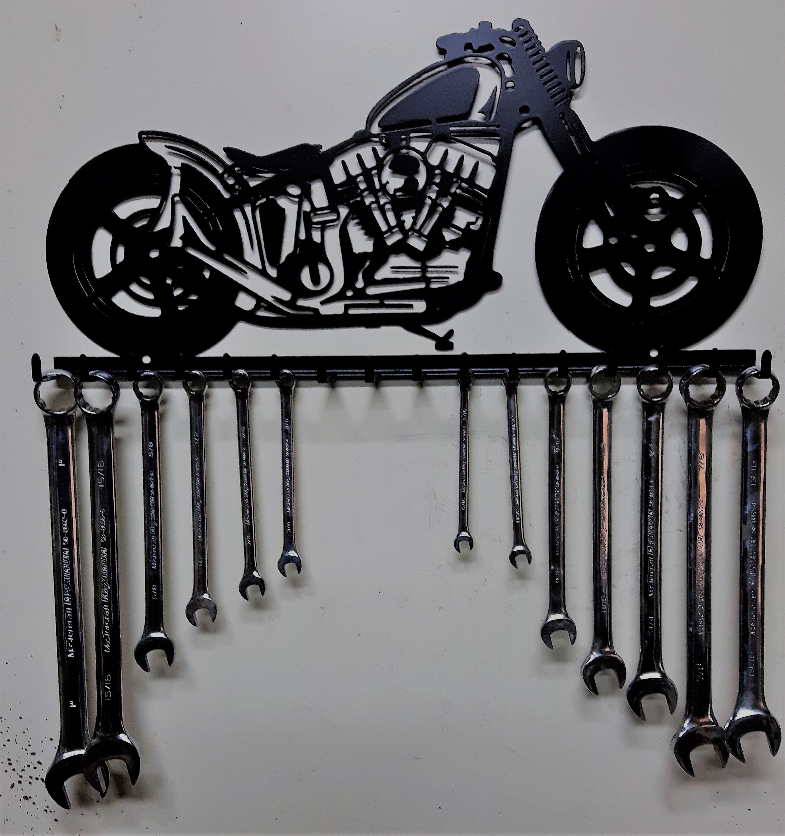 Metal Art, Motorcycle wrench hanger, Campbell river BC, Vancouver island BC, Vancouver BC, Victoria BC, British Columbia,Alberta