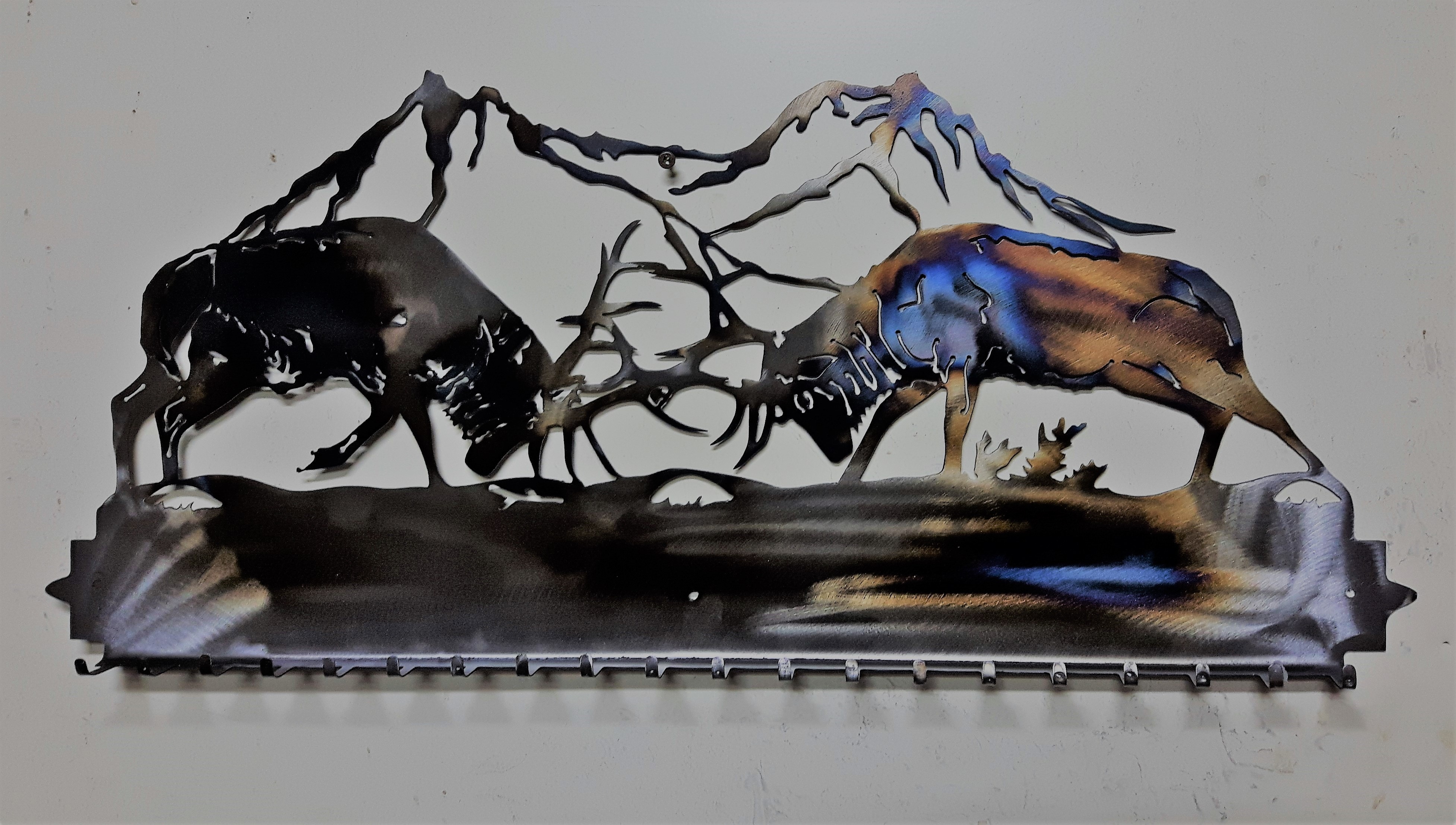 Metal Art, Elk Fighting, Campbell river BC, Vancouver island BC, Vancouver BC, Victoria BC, British Columbia,Alberta