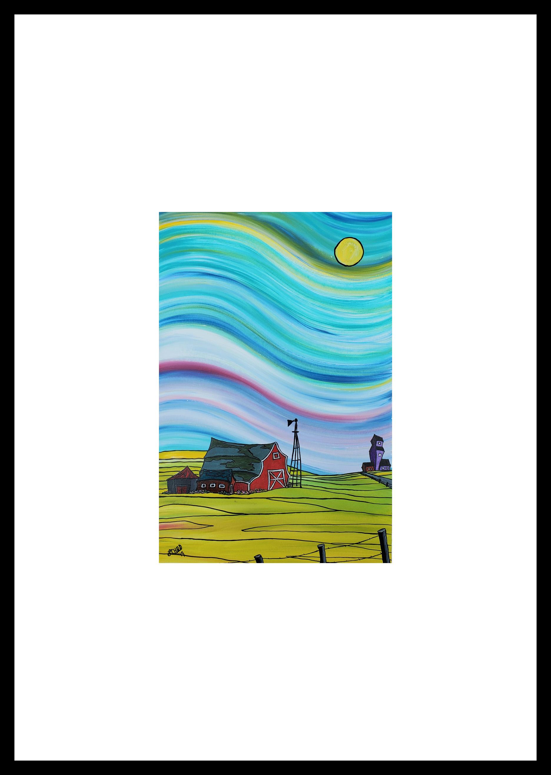 2019-11 "Prairie South II"
Image: 11" x 16.75"
Framed: 18" x 24"
Acrylic on 246 lb paper
$350.00
