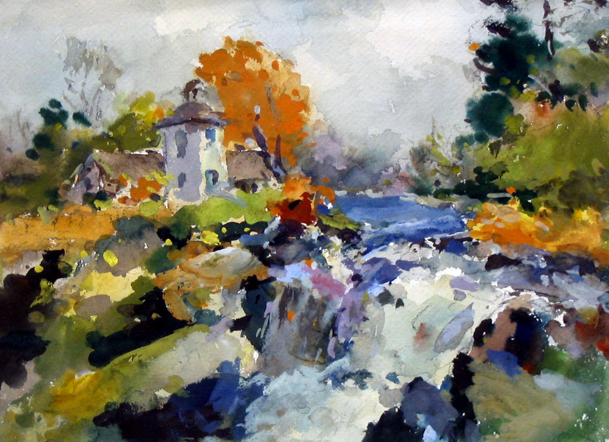 Credit River, Watercolour on paper