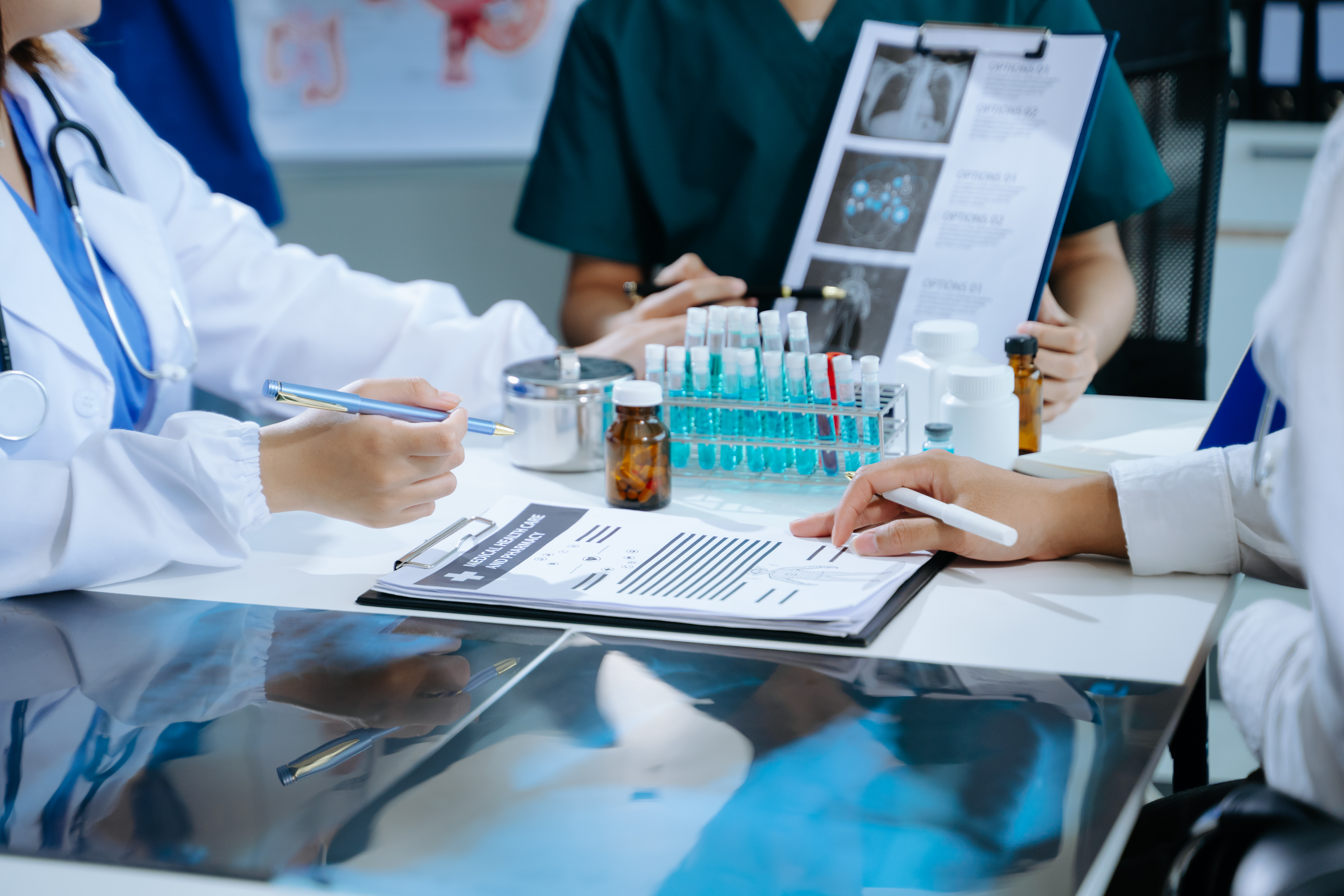 Medical Staff working around medical equipment