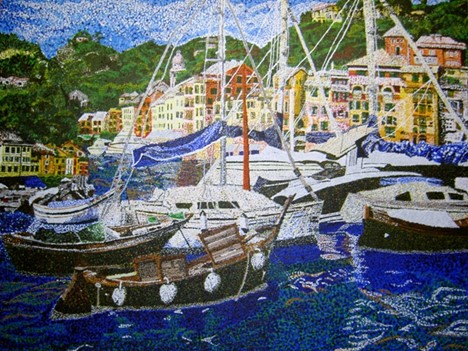Portofino Op.1, Dru, 2002, Acrylic on Canvas, 36"X48", Italy