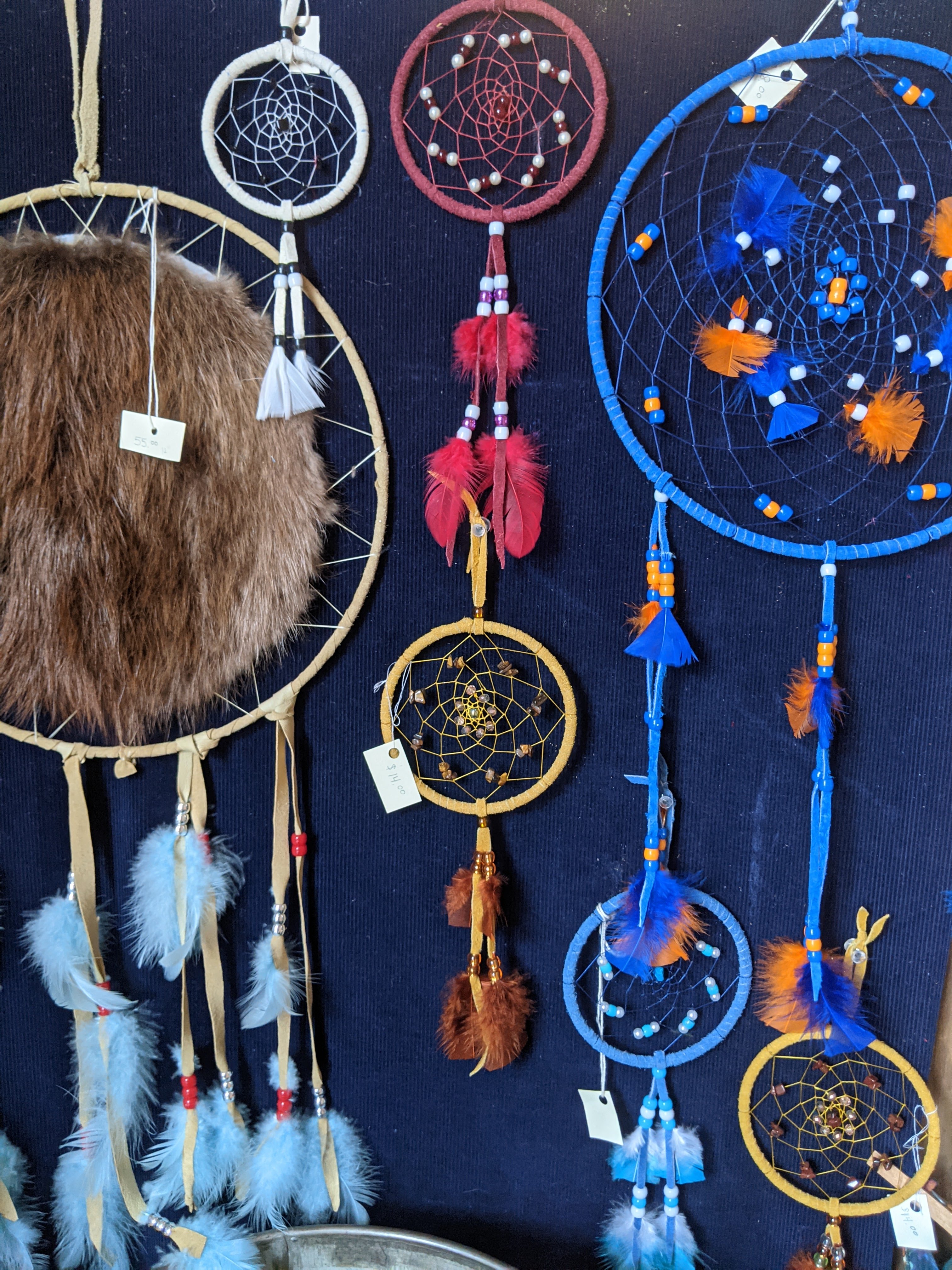 Handmade dreamcatchers
Prices colors and sizes vary $10- $30