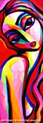 sensual red and pink nude abstract art painting