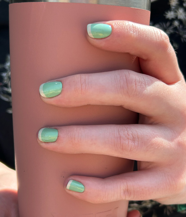 Seafoam Green Painted Nails