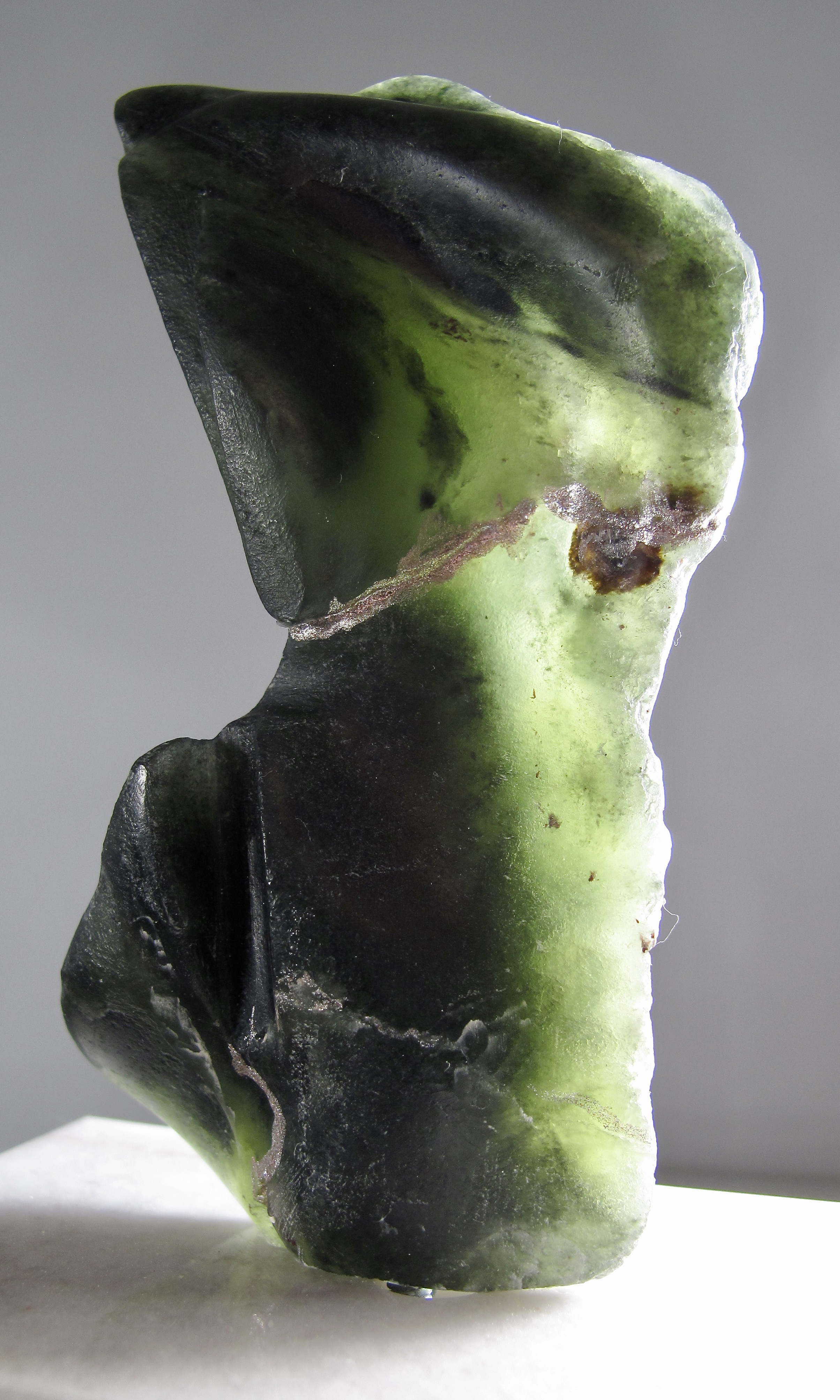 Suil, 4x3.5x2", deep ocean green soapstone, enamel on marble base, Monolith Suil, 4x3.5x2", deep ocean green soapstone, enamel on marble base, Monolith