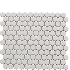 Cali White 1" hexagon unglazed