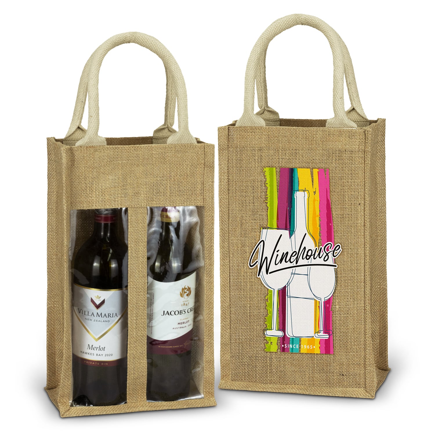 Serena Triple Jute Wine Bag 122950