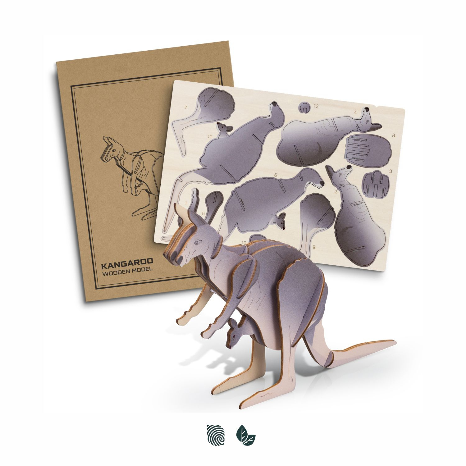 Kangaroo Wooden Model 124044