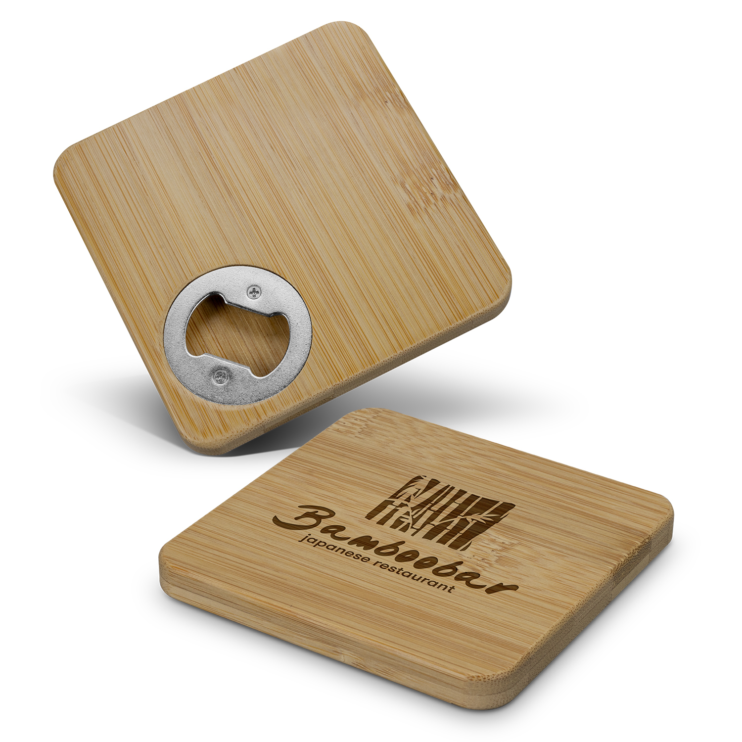 Bottle Opener Coaster Bamboo 125939