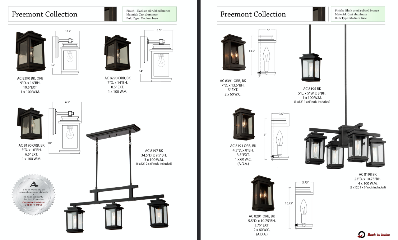134 Freemont Collection
Available in Black or Oil Rubbed Bronze
Starting at 
Regular Price $184.99
On Sale $166.99