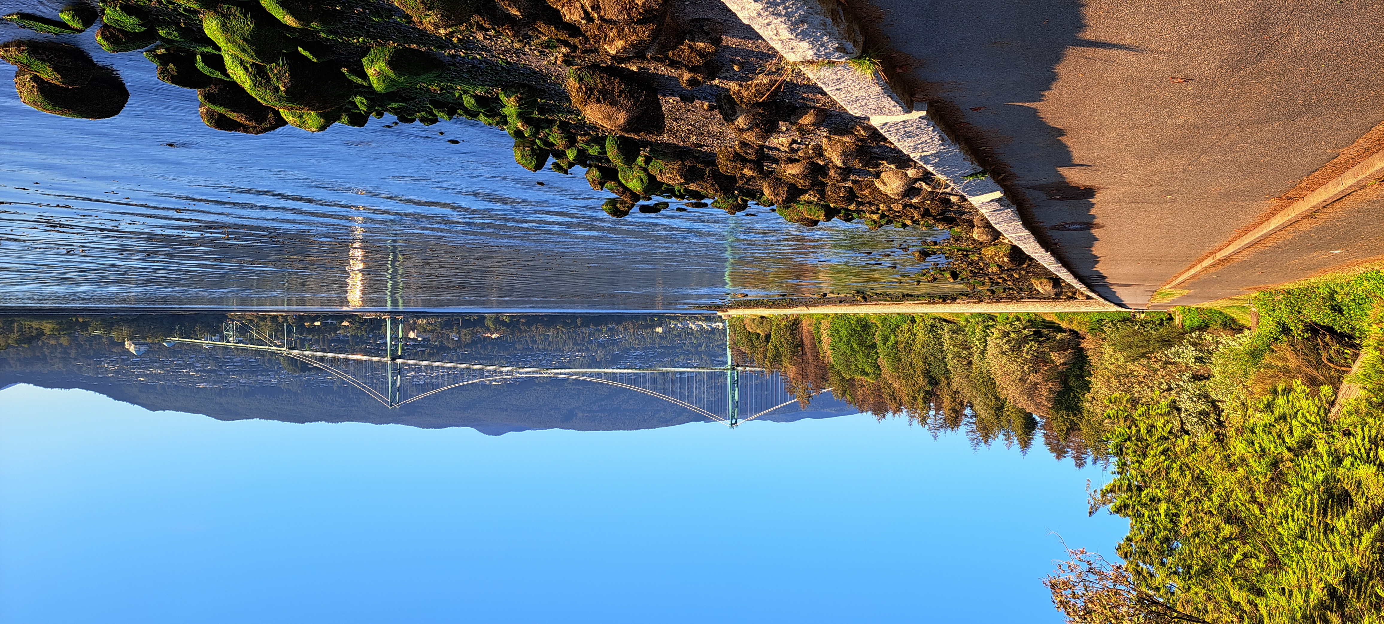 Serene mountain landscape with a winding river, lush green pine trees, and rocky terrain under a blue sky with clouds.