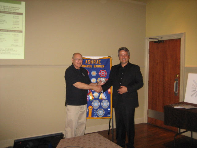 Dwight Scott presenting a momento to Daniel Lauzon - May 2013 Guest Speaker