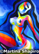 dreaming nude on blue painting modern