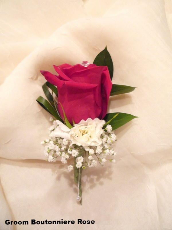 Groom Boutonniere Rose $9.75