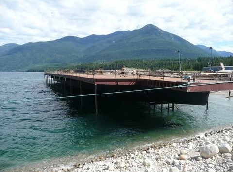 When the excavators ran out of ground, we gave it a pull with a couple of tug boats.