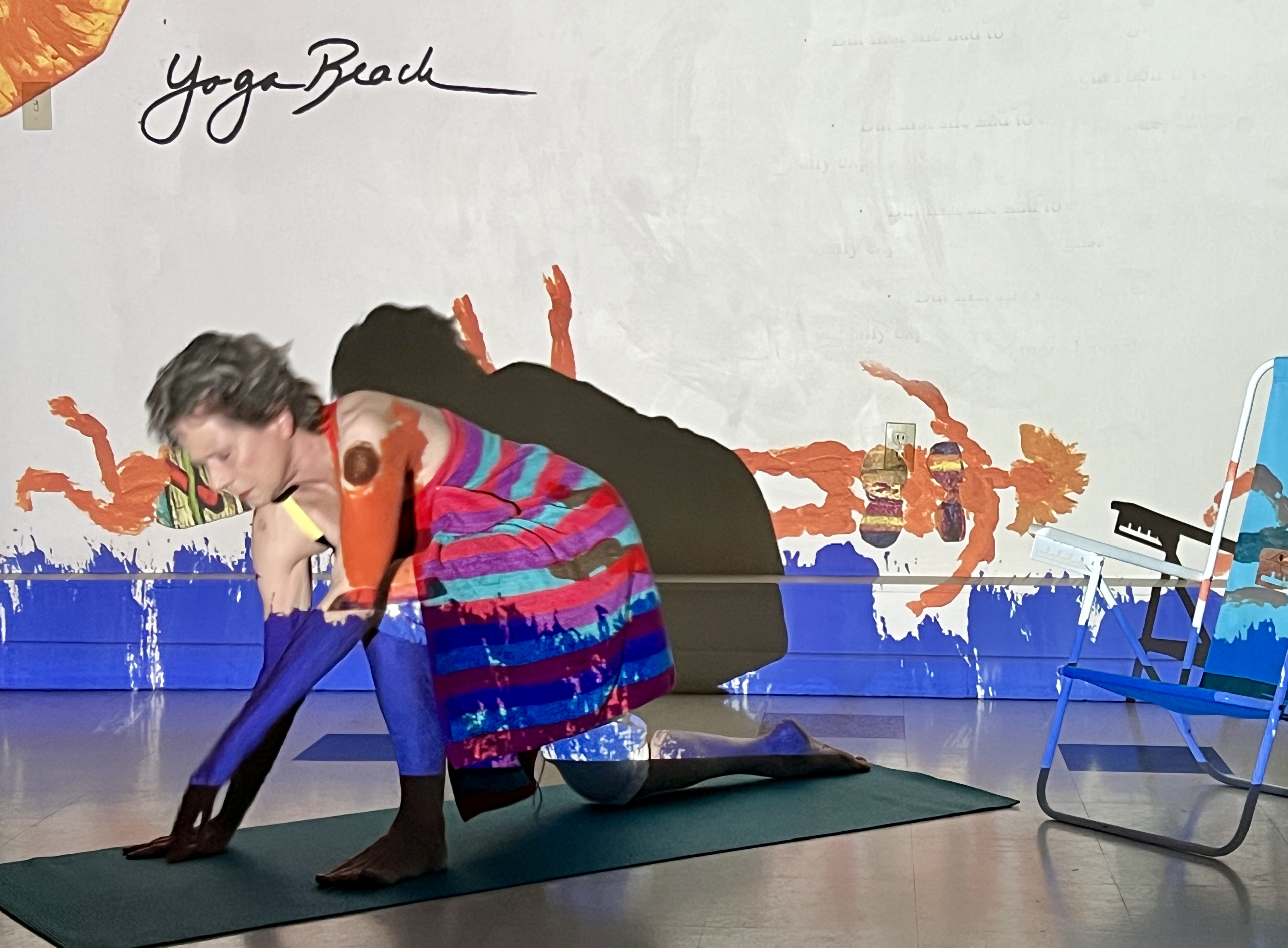 Dancer Ara Fitzgerald of NYC, performing Yoga Beach, August 2023.
