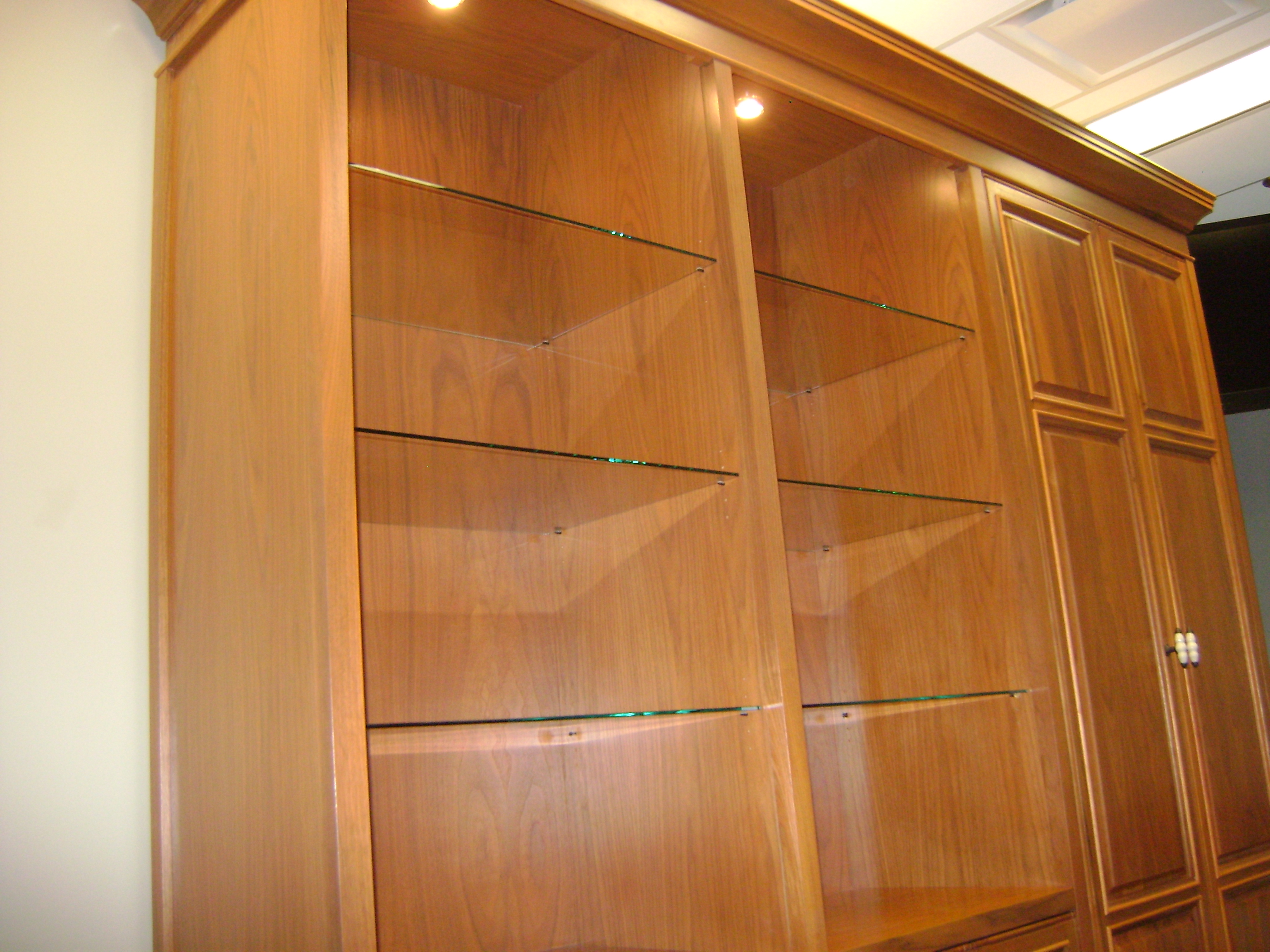 Glass Shelves and  Lighting