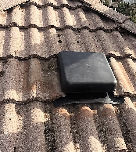 install proper roof vent on tile roof