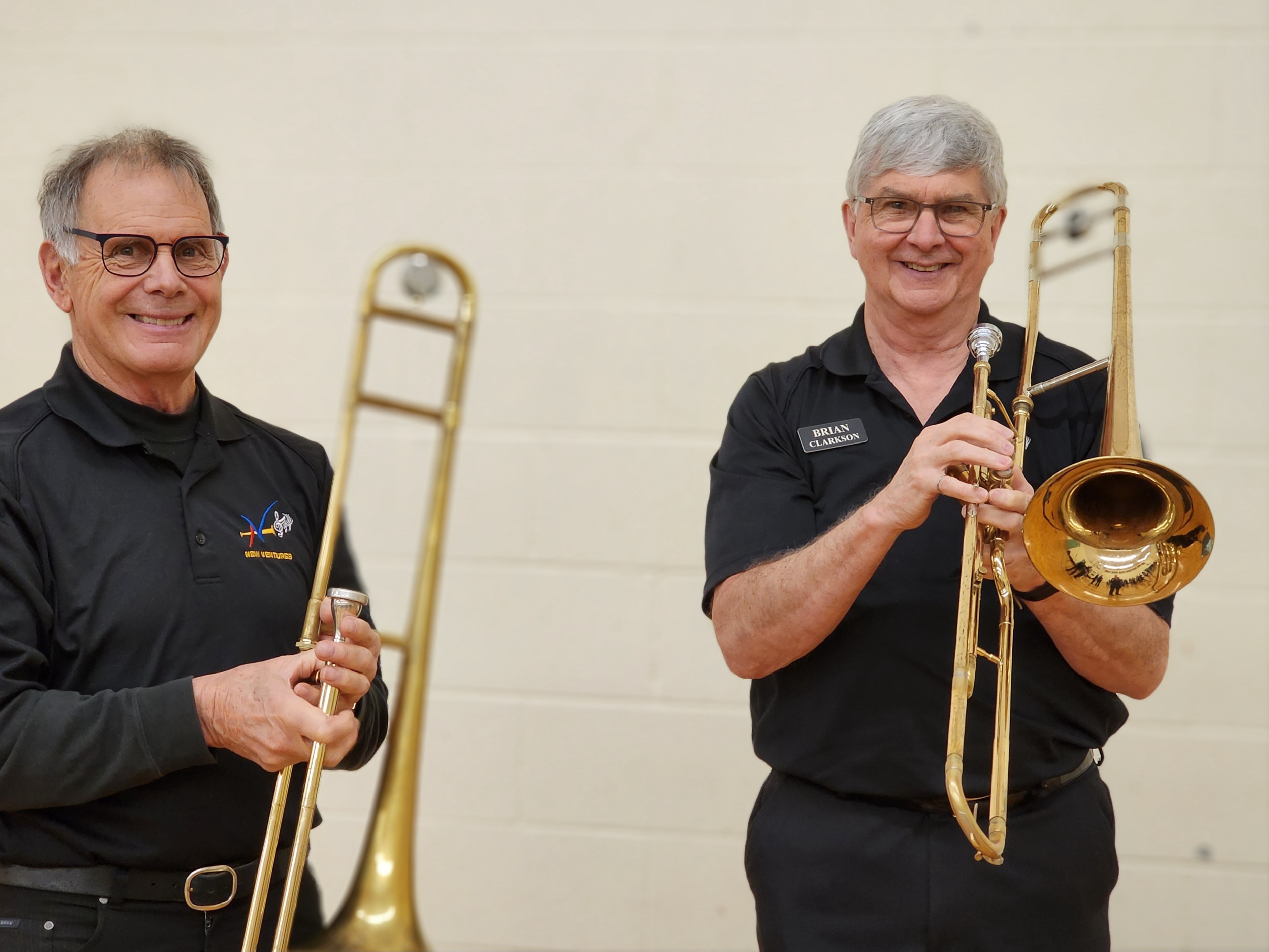 Trombone section of the New Ventures Band at FBC Baptist Church Cobourg Ontario April 2025