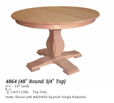 4864 Round Top with Spanish Single Pedestal