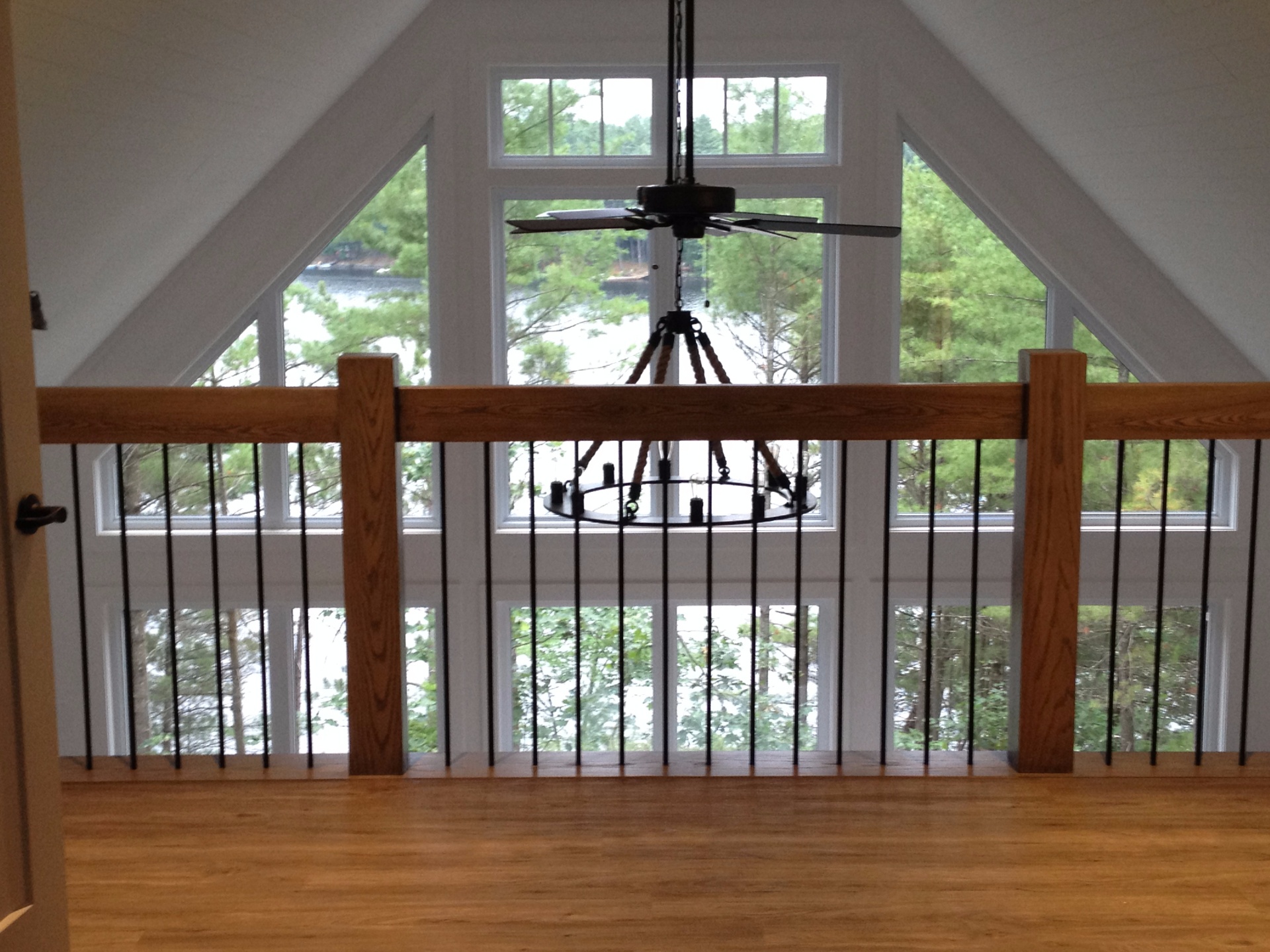 Straight ash Scandinavian style stair