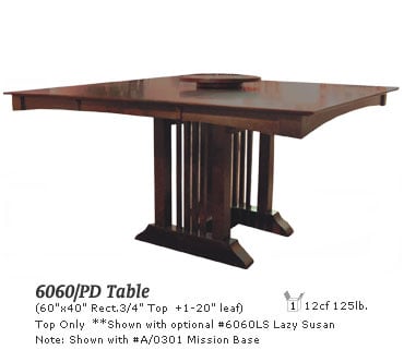 6040 (6060) Rectangular Top with Mission Base
