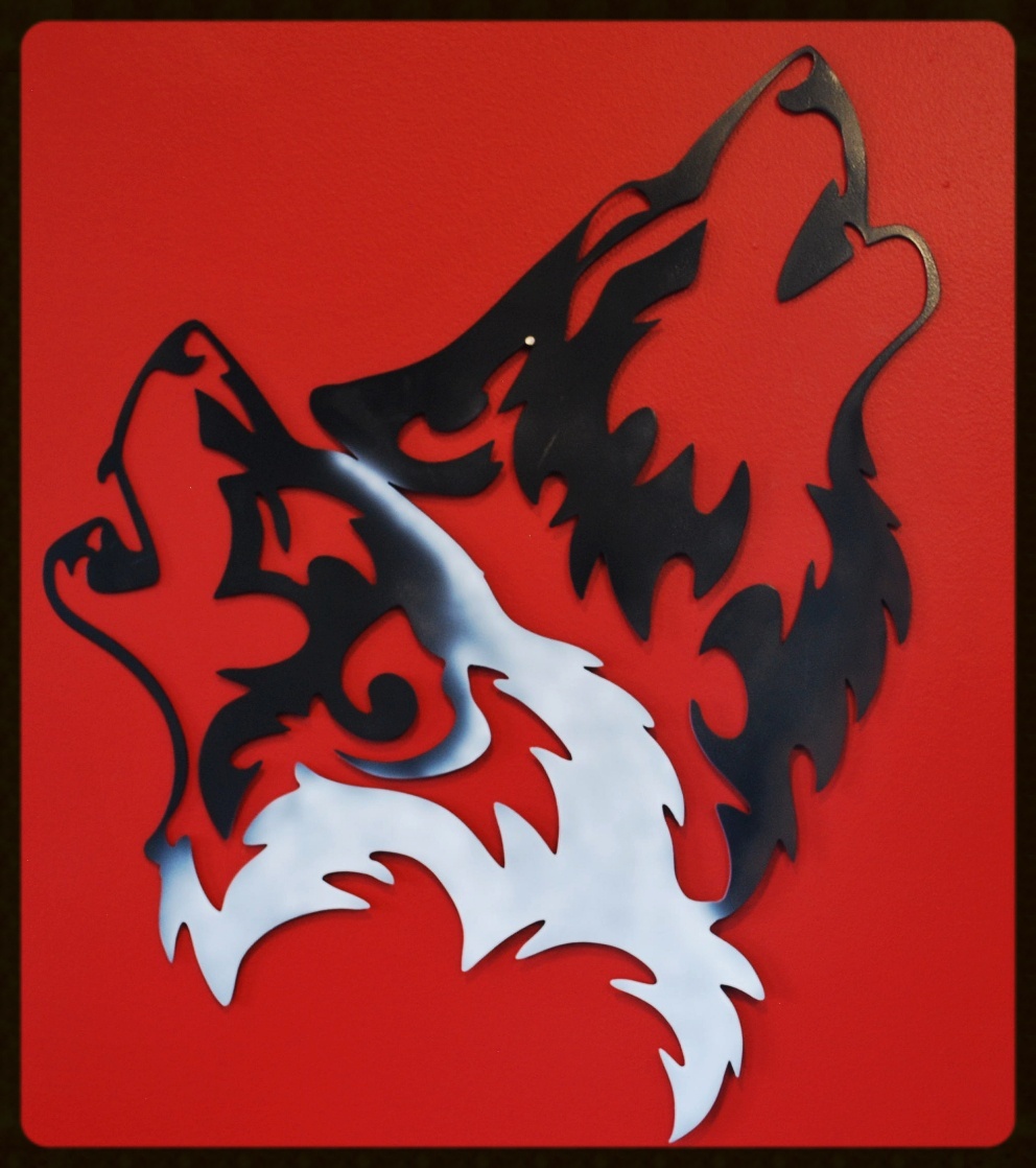 Metal art ,wolves  , Campbell river BC, Vancouver island BC, Vancouver BC, Victoria BC, British Columbia,Alberta