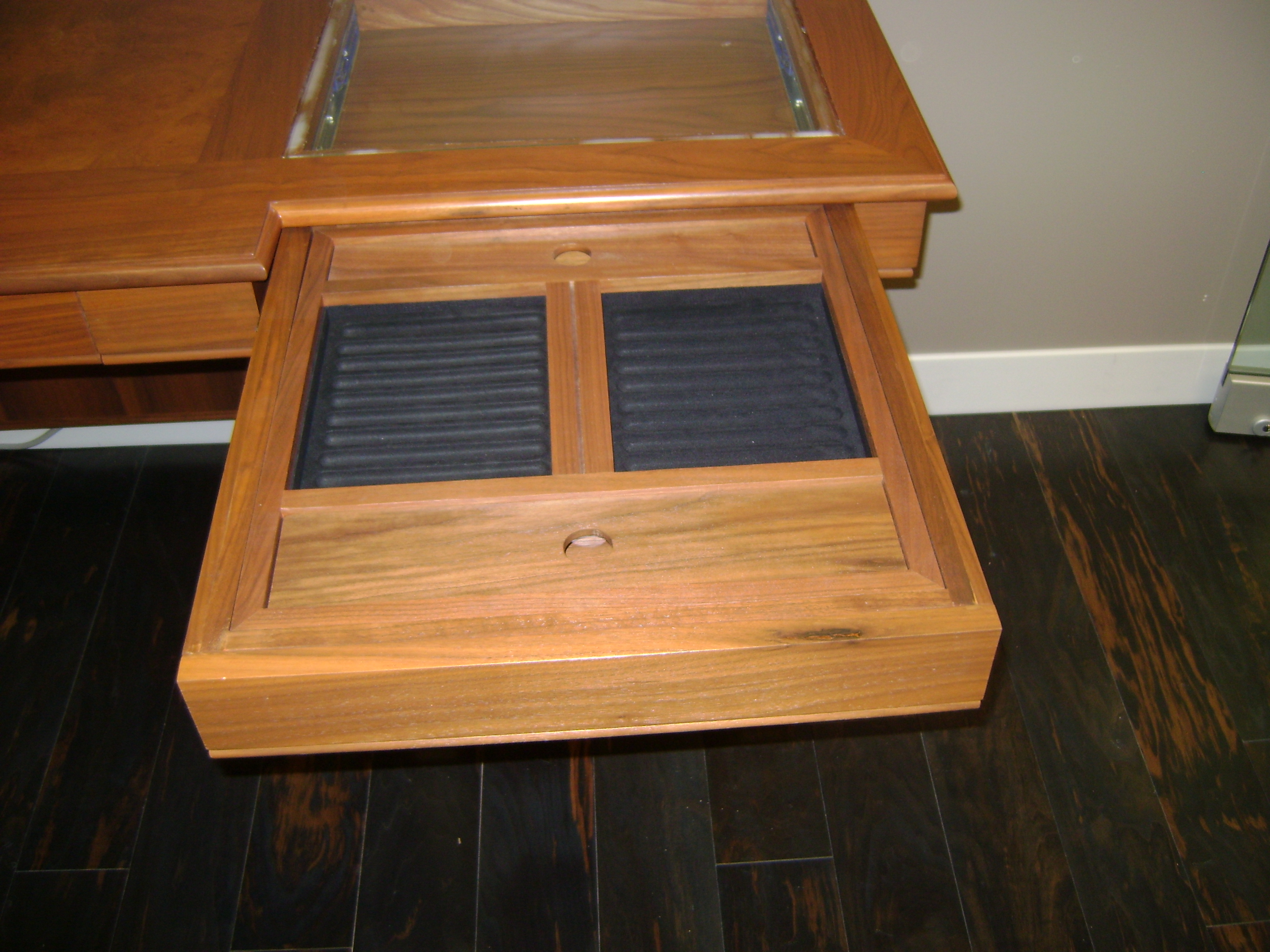 Display Drawer Has GLass Top & Lighting