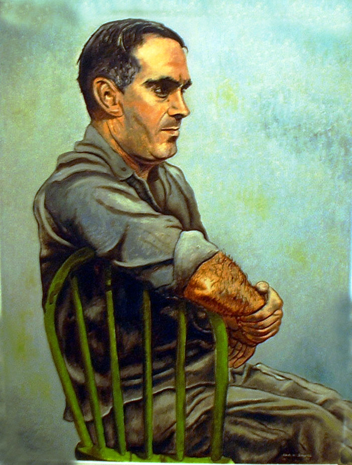 Portrait of George Thorman, Oil on board