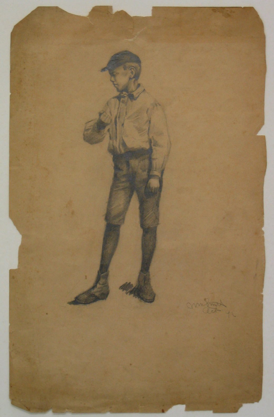 Sketch, Boy, Graphite on paper