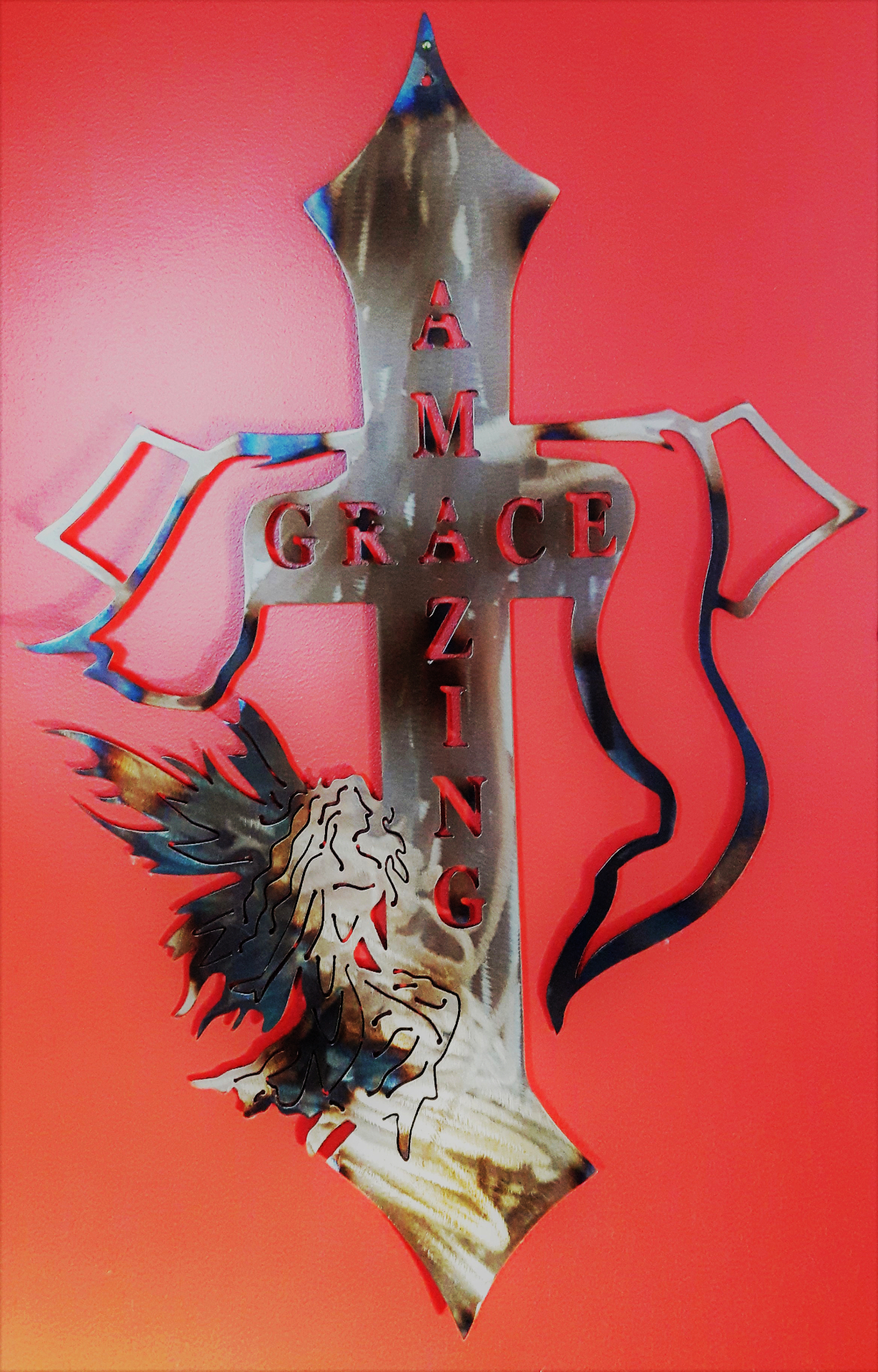 Metal art, Amazing Grace in Cross, Campbell river BC, Vancouver island BC, Vancouver BC, Victoria BC, British Columbia