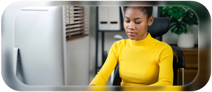 A woman working on a computer