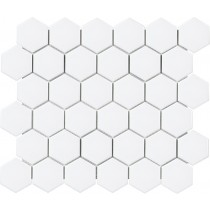 White 2" Hexagon