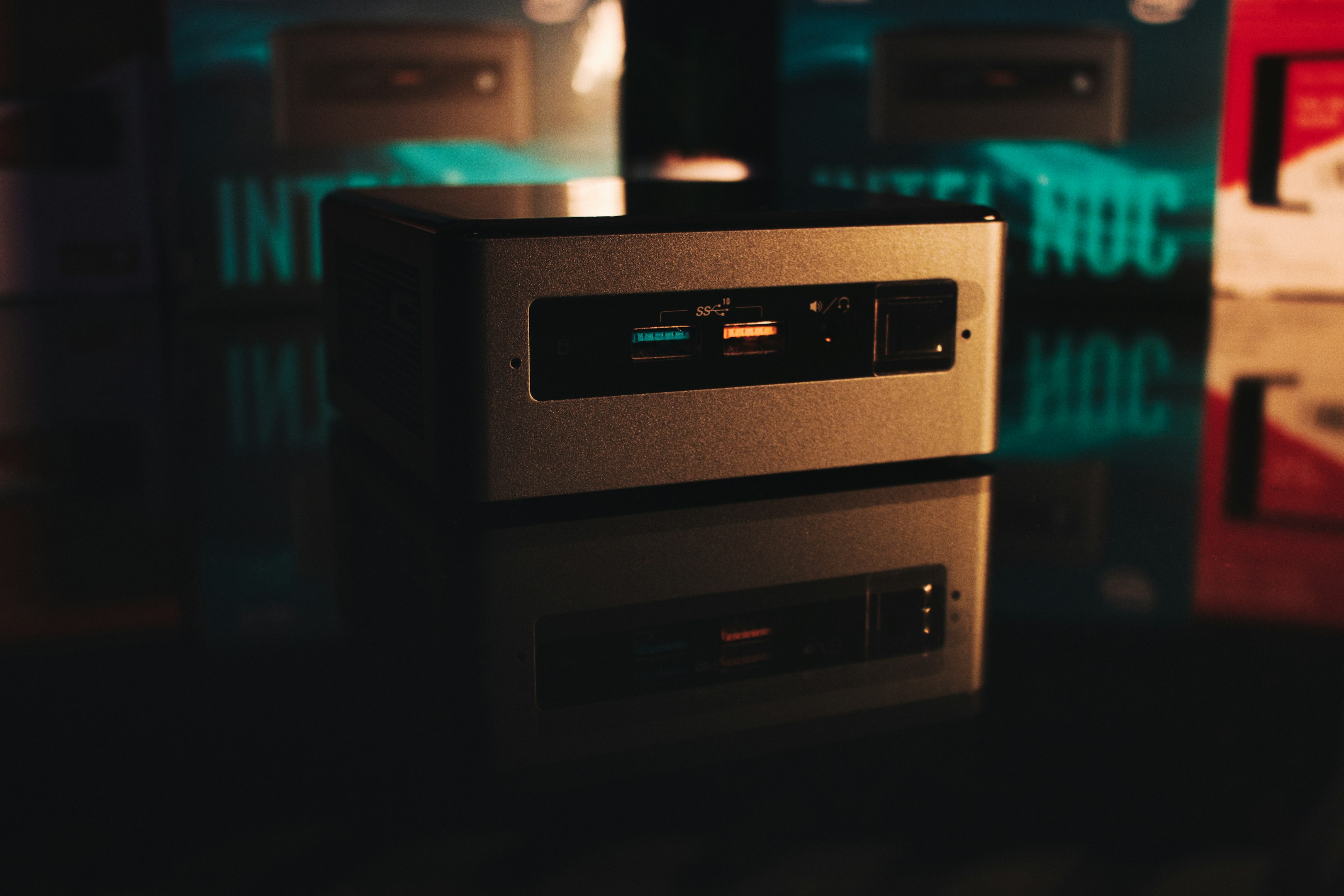 a close up of a stereo on a table