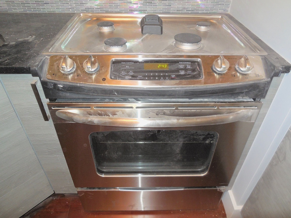 dusty stove after renovation