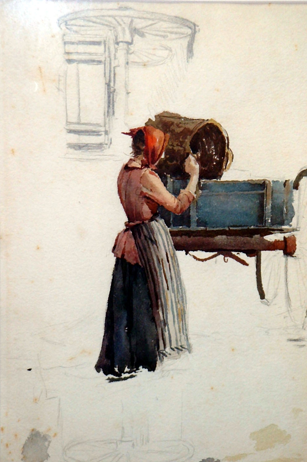 Sketch, Unfinished watercolour on paper