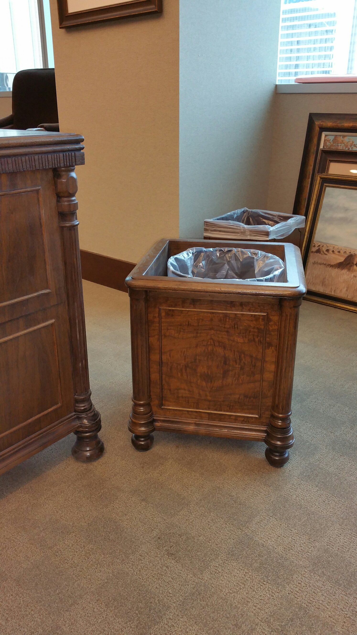 Refinished waste basket