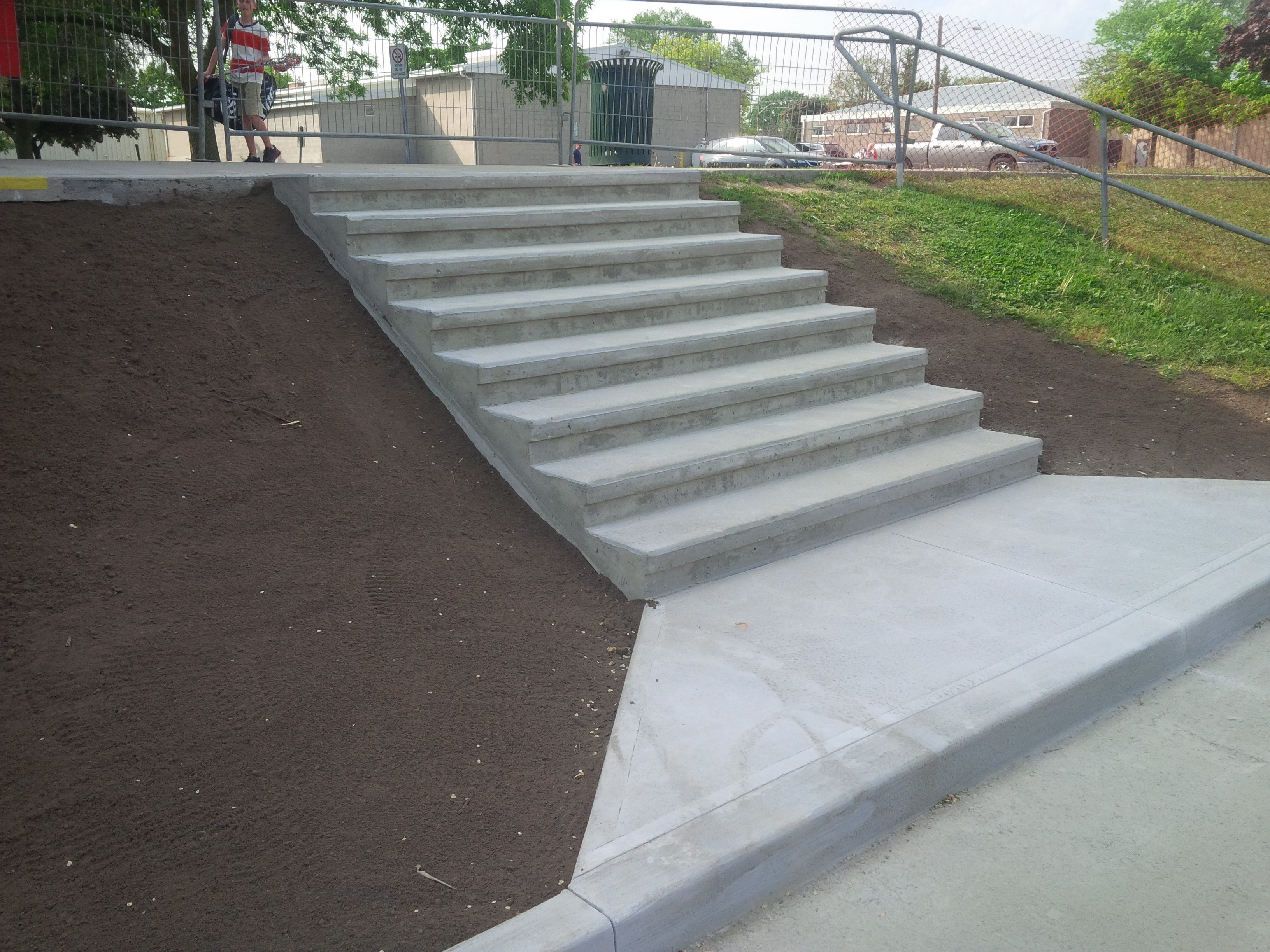 Concrete stairs at Preston Memorial Auditorium