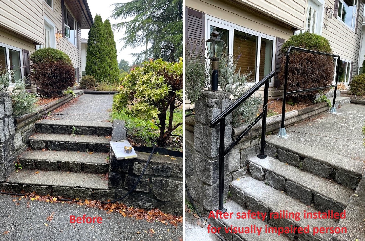 installed safety railings