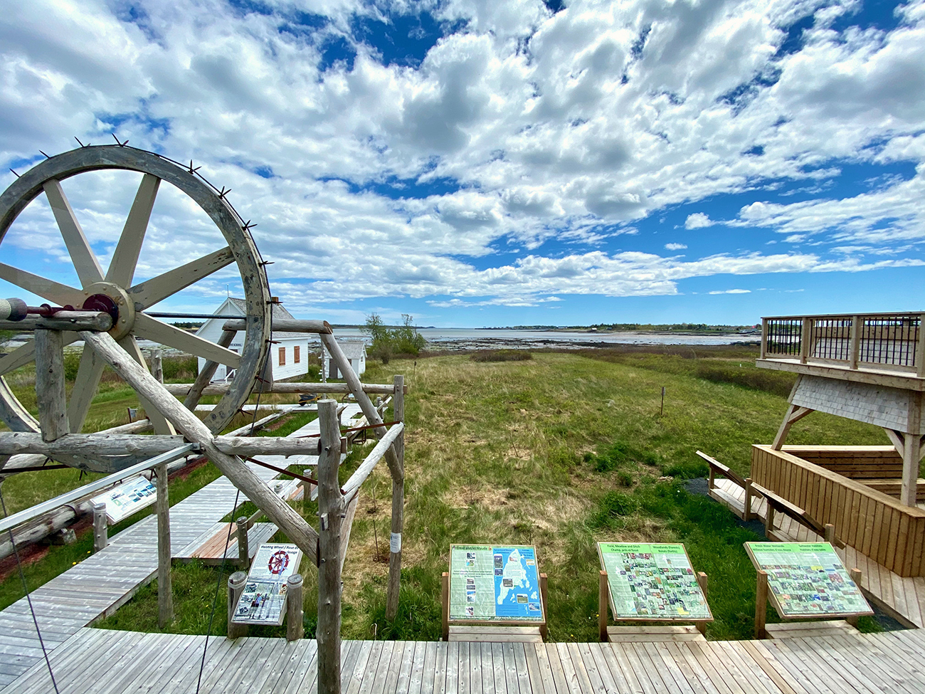 Boardwalk Exhibits Behind the Museum extend to the Deep Cove School & to the Grand Harbour Lighthouse Gazebo