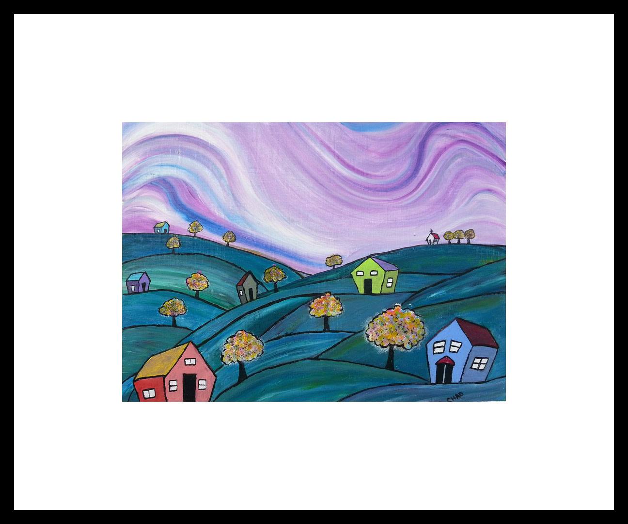 "Fantasy Land" [2015]
Acrylic on paper. 11" x 8" (image). 18" x 15" (framed).
SOLD